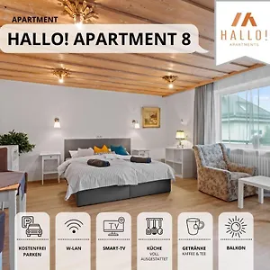 Sehr Gemütliche Ferienwohnung In Bester Lage Mit Großem Sonnenbalkon L Innenstadtnähe L 1 Minute Zum Bahnhof L Küche L Tv L Free-wlan L Willkommen Im Hallo!-apartment 8 Bad Wörishofen